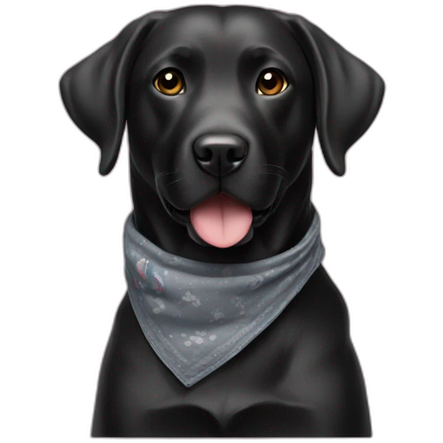 Labrador couleur noir avec un bandana emoji