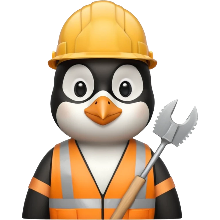 Penguin Construction Worker with saw emoji