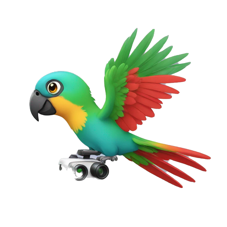 parrot flying a drone emoji