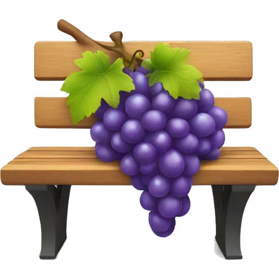 Grape sitting on a bench emoji