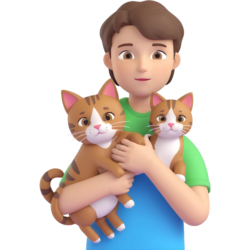 boy and cat pet emoji