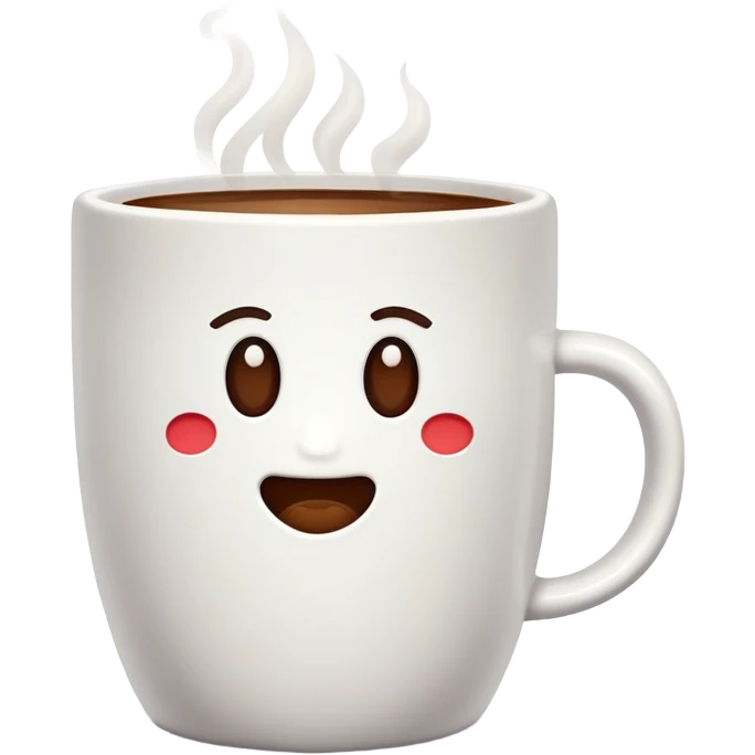 white mug with coffee inside emoji