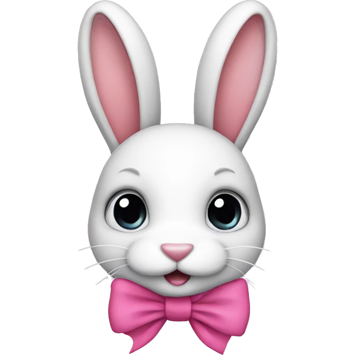 bunny with pink bow emoji