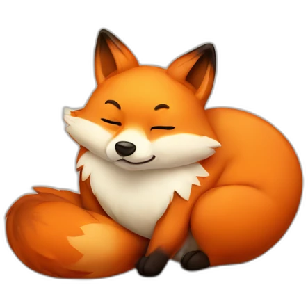 Fat drunk fox lies emoji