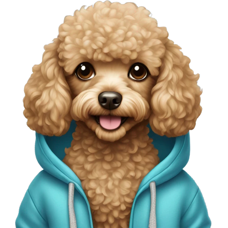 Toy poodle wearing hoodie emoji