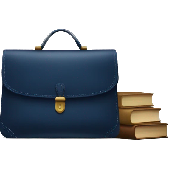 vintage bag with book dark blue emoji