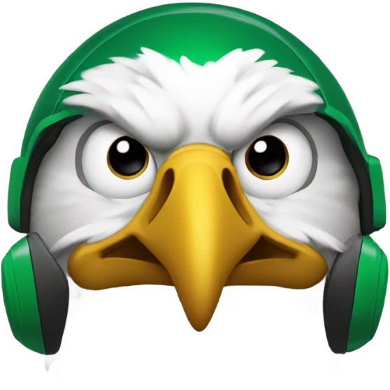 Eagle in green football helmet emoji