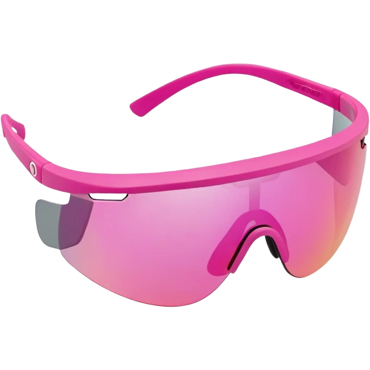 sporty pink shield visor sunglasses, athletic design, one-piece lens emoji