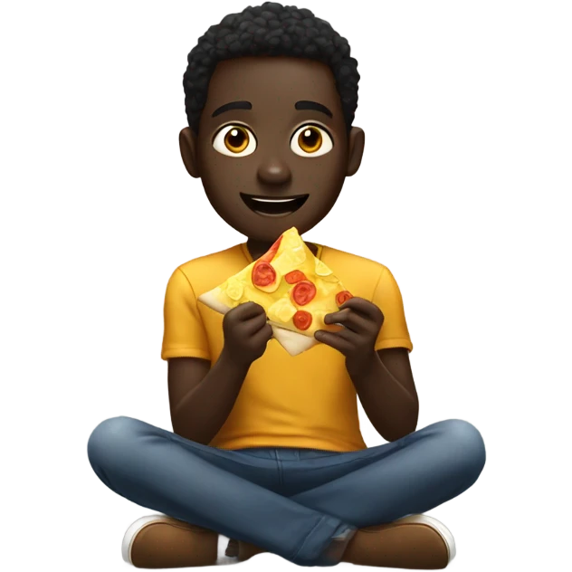 Dark skinned boy enjoying nachos emoji