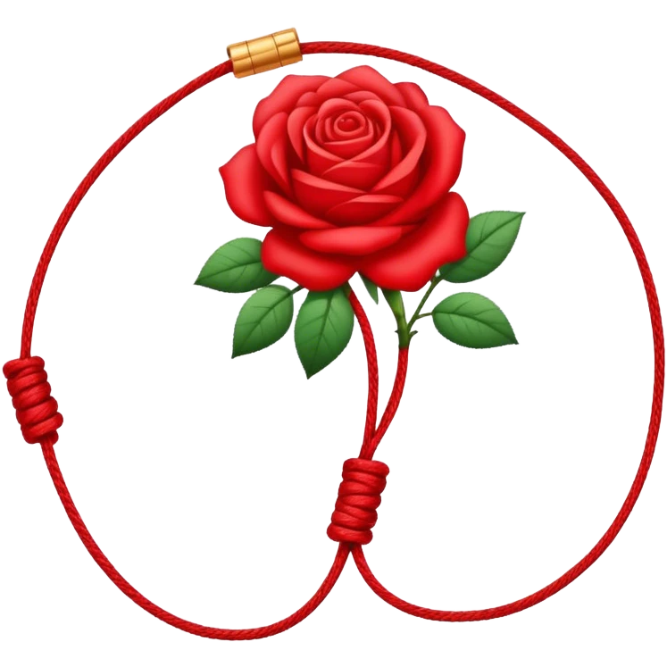 A red string with a rose patern emoji