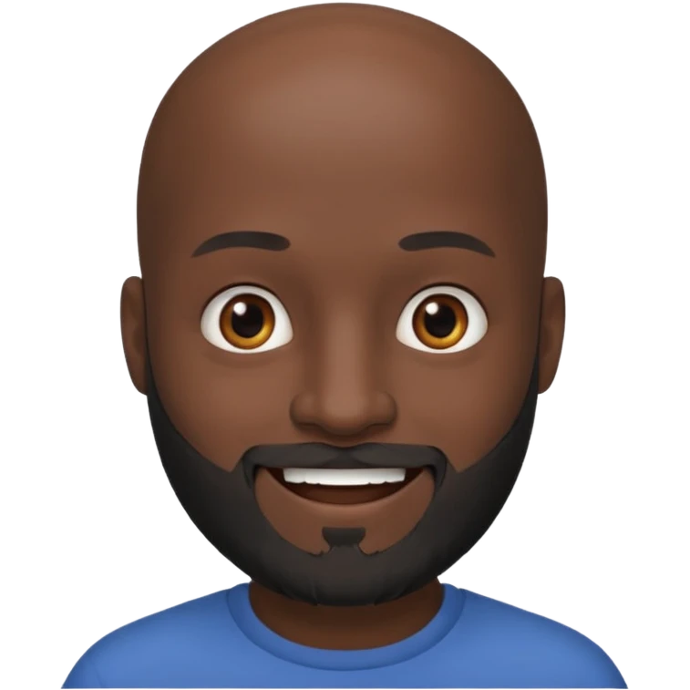 Black bald head half gray & black beard emoji