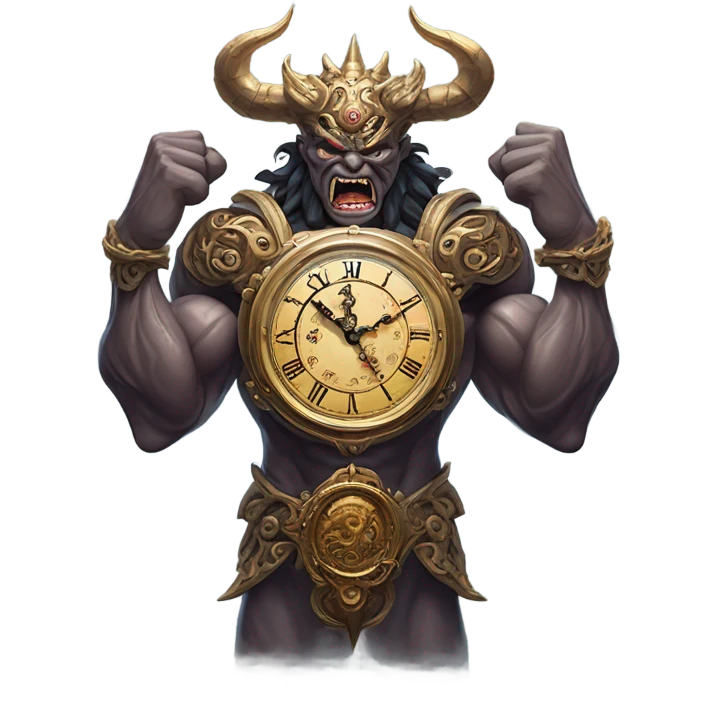 Strong Demon with a Watch or Clock emoji