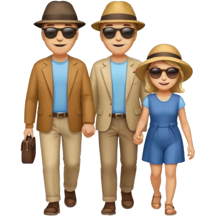 papa y mama caminando hacia el horizonte emoji