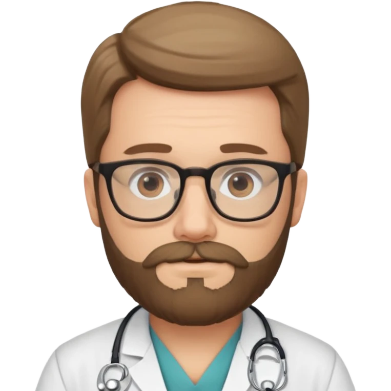 gözlüklü doktor, sakallı  emoji