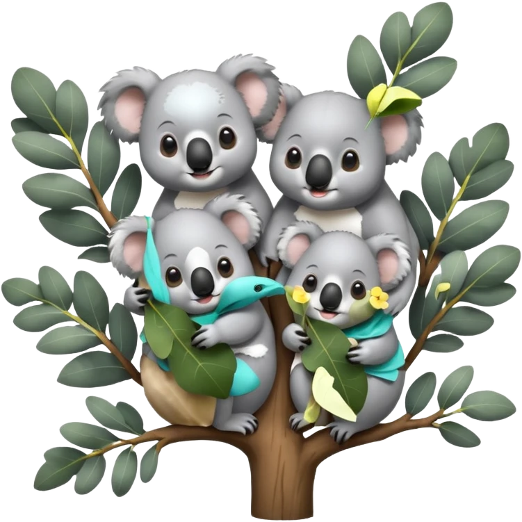 4 koalas sur un arbre emoji