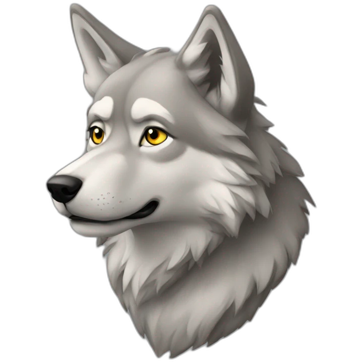 Mind blowing wolf smart emoji