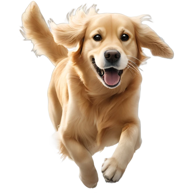 Golden retriever running in snow emoji