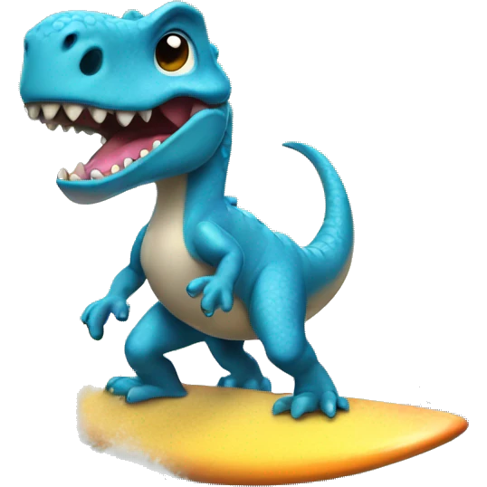 Surfing dino emoji