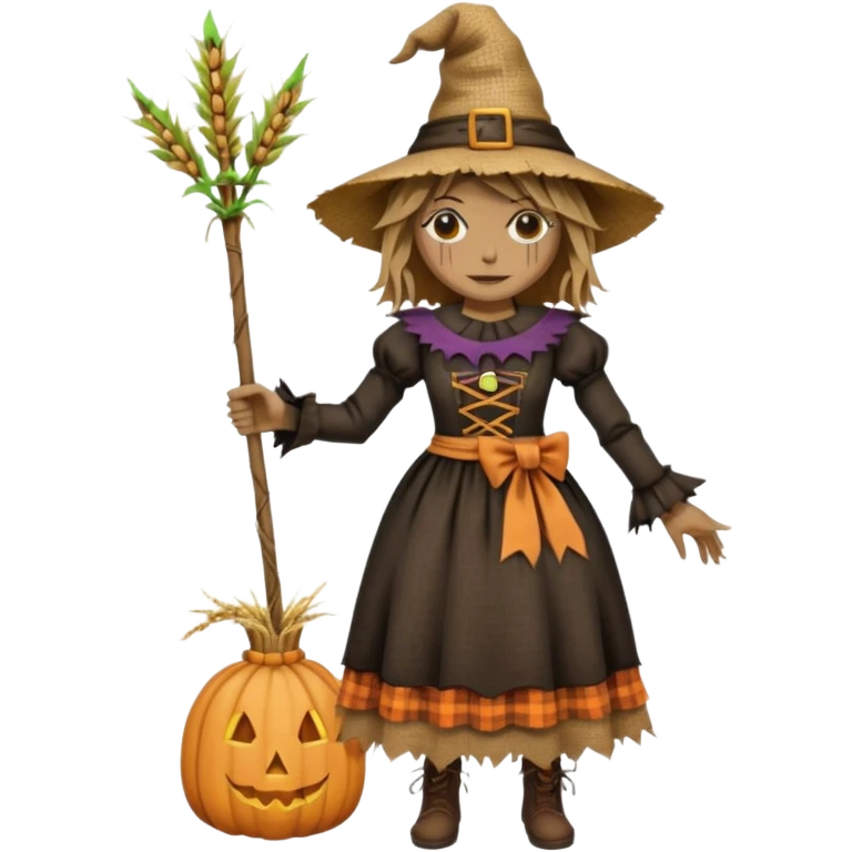 scarecrows witch dress emoji