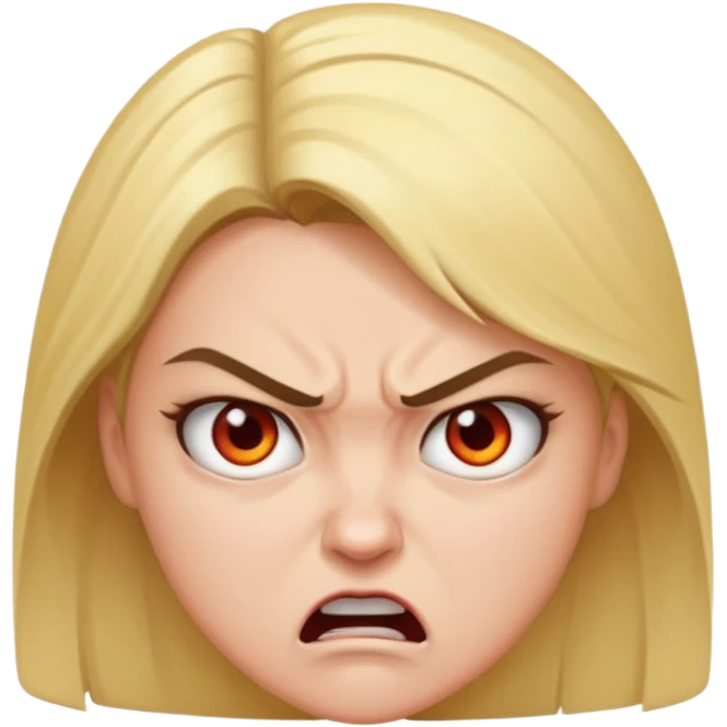 woman with an angry face emoji