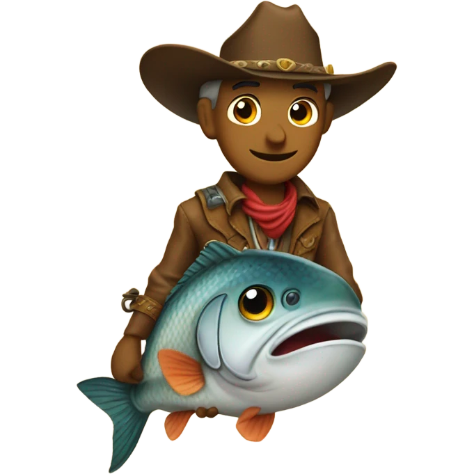 Cowboy on a fish emoji
