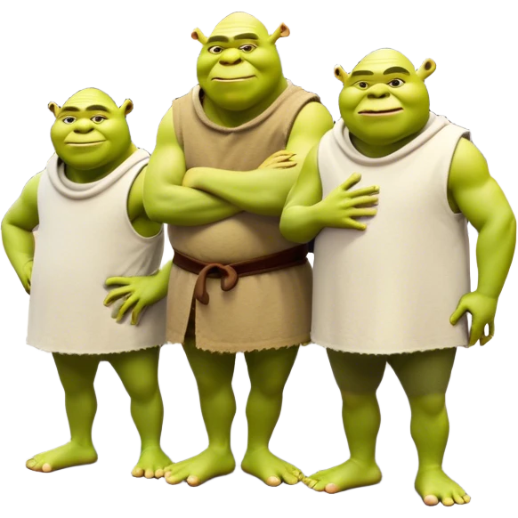 Three Shrek’s outside of McDonald’s  emoji