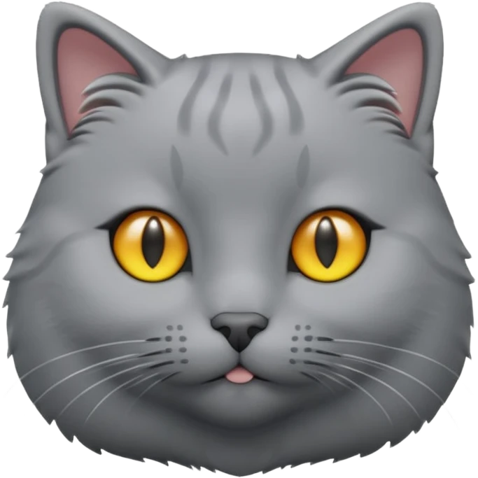 A 3D cartoon Chartreux cat in silvery-gray color, thick coat, friendly eyes, balanced lighting, Memoji-style realism. full body or half body. emoji