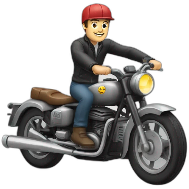 Pierre palmade sur une moto emoji