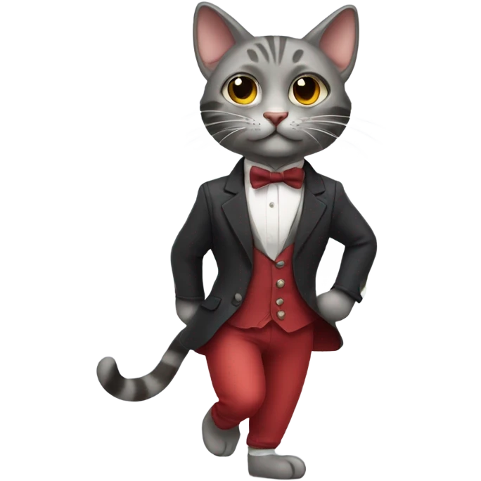 Cat danse tango wearing clothes emoji