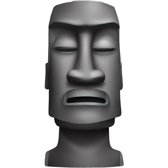 Moai whit a finger in its jaw emoji