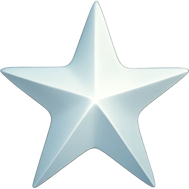 Remove the background from the image, keep the star shiny, elegant and modern with a sleek appearance. emoji