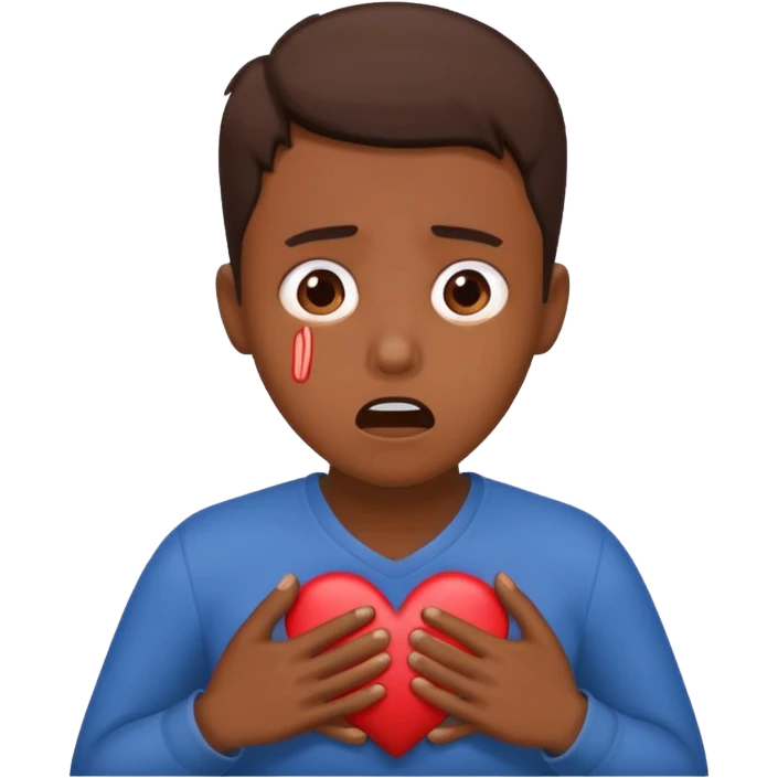 heart thumping out of chest brown skin person emoji