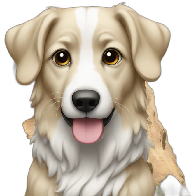un chien sur une montagne emoji