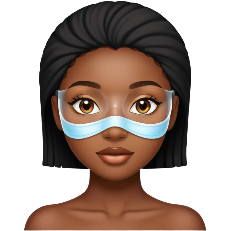Black girl doing skin care mask emoji