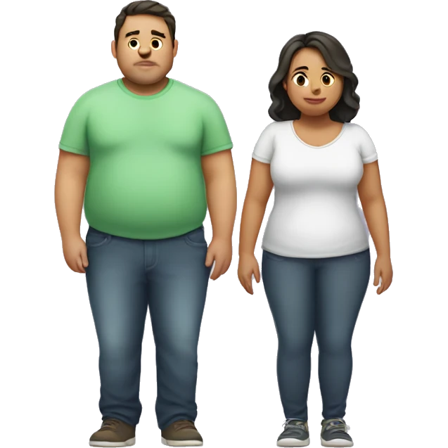 Chubby  girl with thin husband  emoji