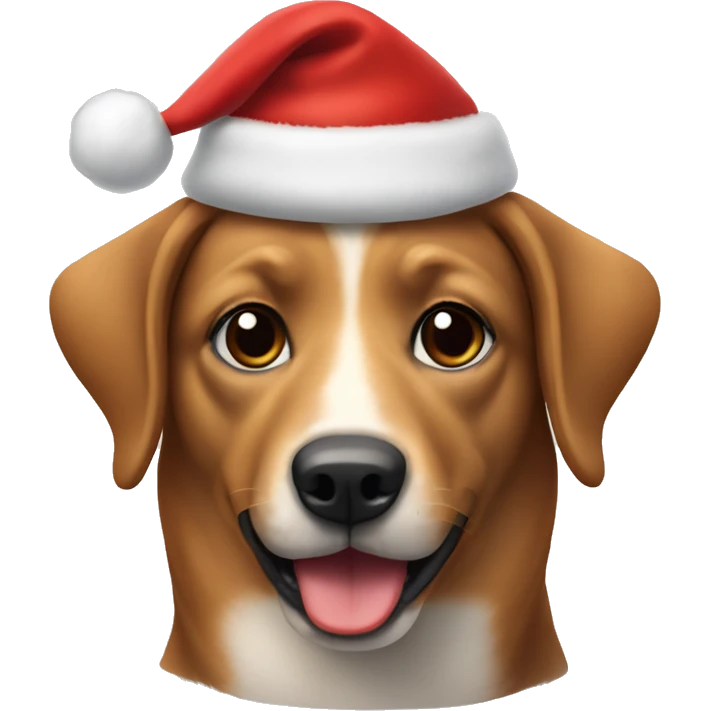 Weenier dog wearing a Christmas hat  emoji