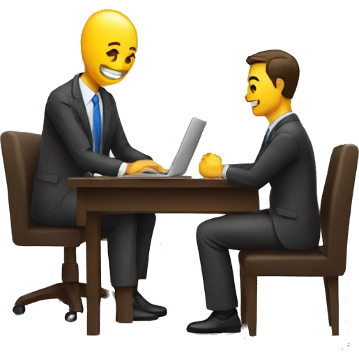 job interview with laptop  emoji
