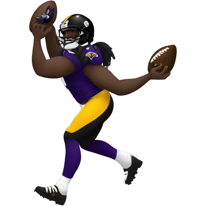 Steelers beating a raven emoji