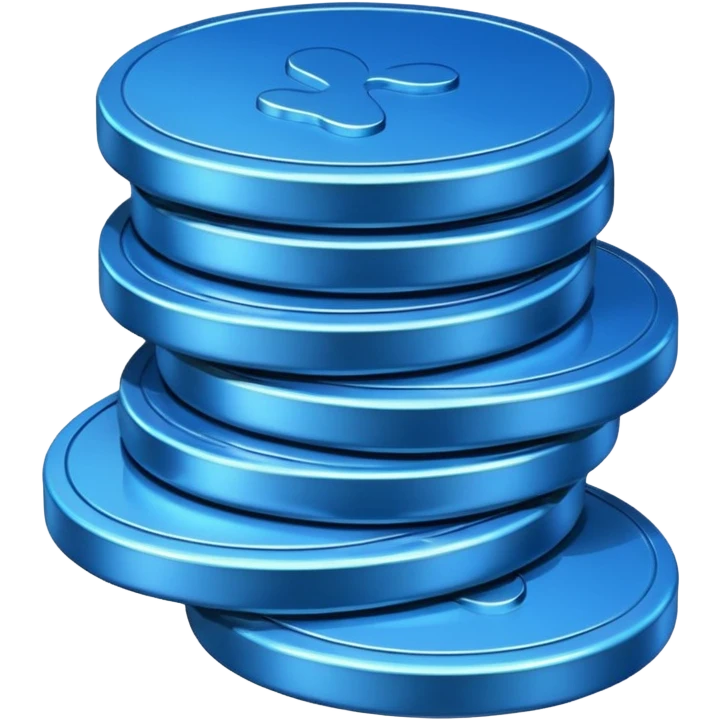 blue stack of coins emoji