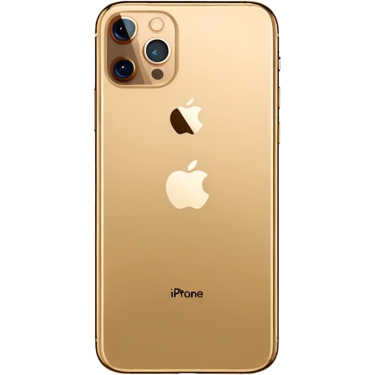 Gold iPhone 16 Pro Max, apple logo in middle and no text backview emoji