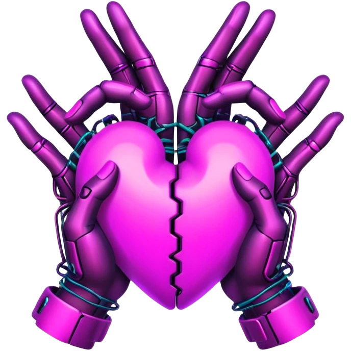 Neon cyberpunk style 
heart made of  hands emoji