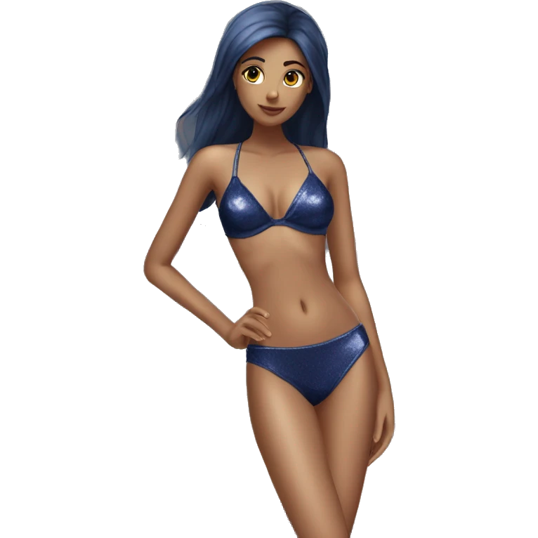 navy blue shimmery bikini no body emoji