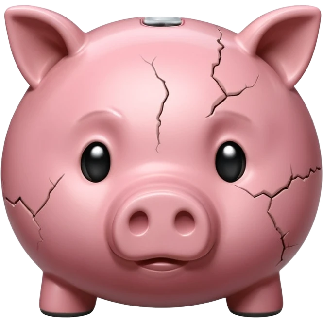 emoji of sad piggy bank, right view emoji