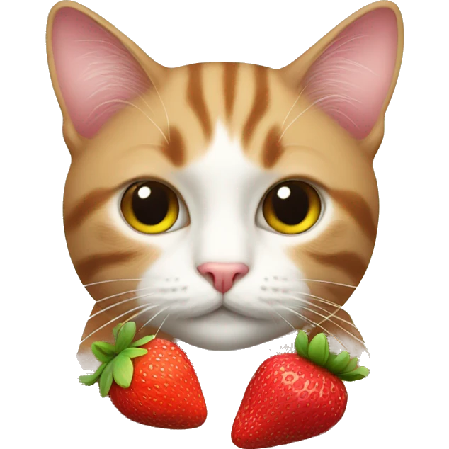cat with strawberry  emoji