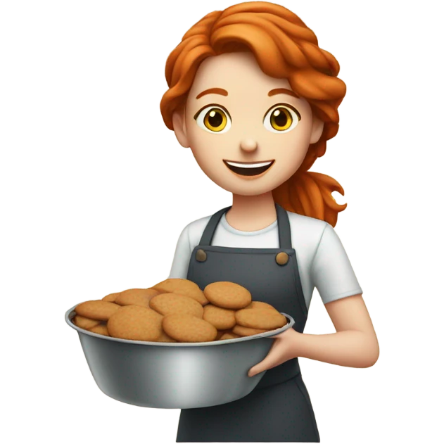 A redheaded girl baking cookies emoji