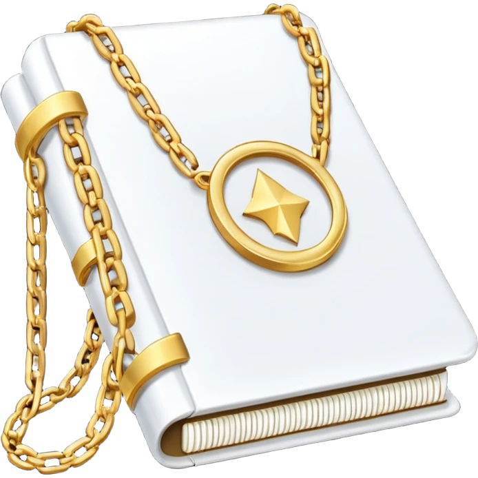  white book in gold chains  emoji