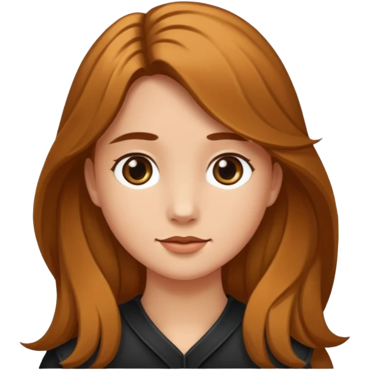 Ein braunhaariges Mädchen mit langen glatten Haaren und sitzend auf einem Braunen Pferd mit schwarzer Mähne ohne Abbzeichen emoji