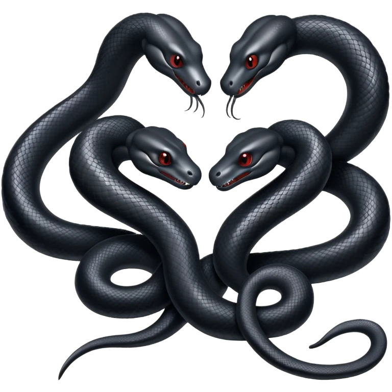 Two black snakes making a heart emoji