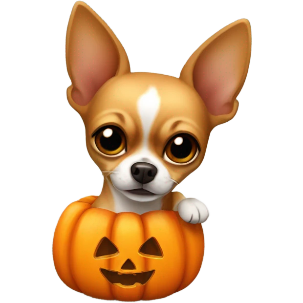 ￼Chiuauaha inside pumpkin emoji