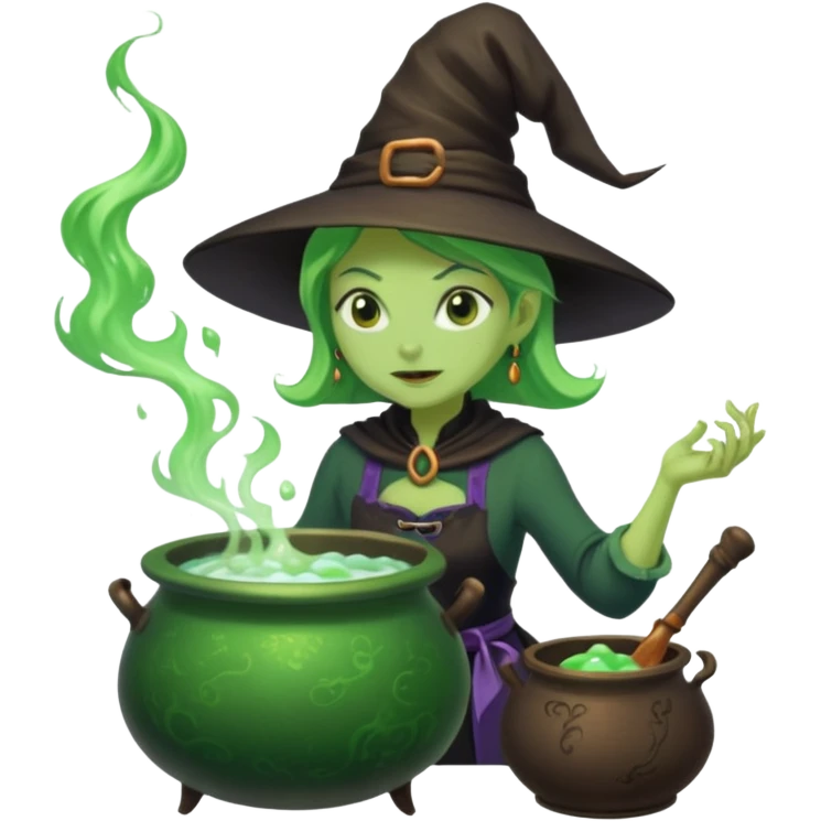 green witch cooking potion emoji